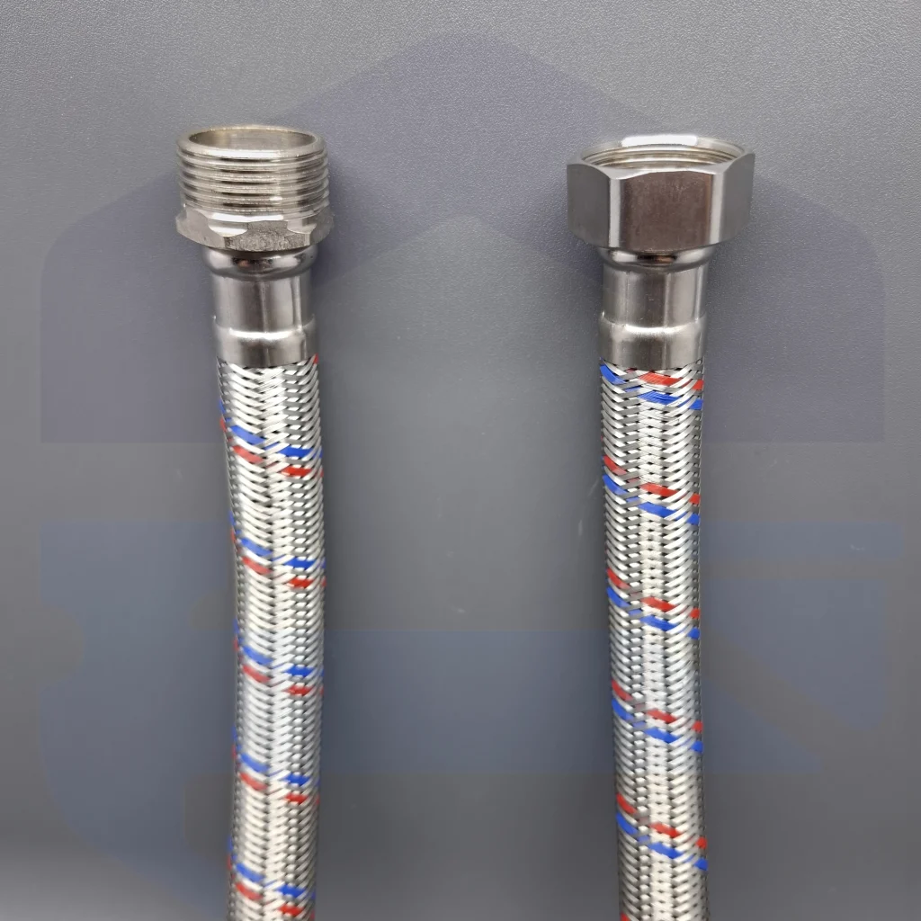 شیلنگ پکیج رابط 3/4 اینچ طول 20 سانت روکش استیل صنایع فام