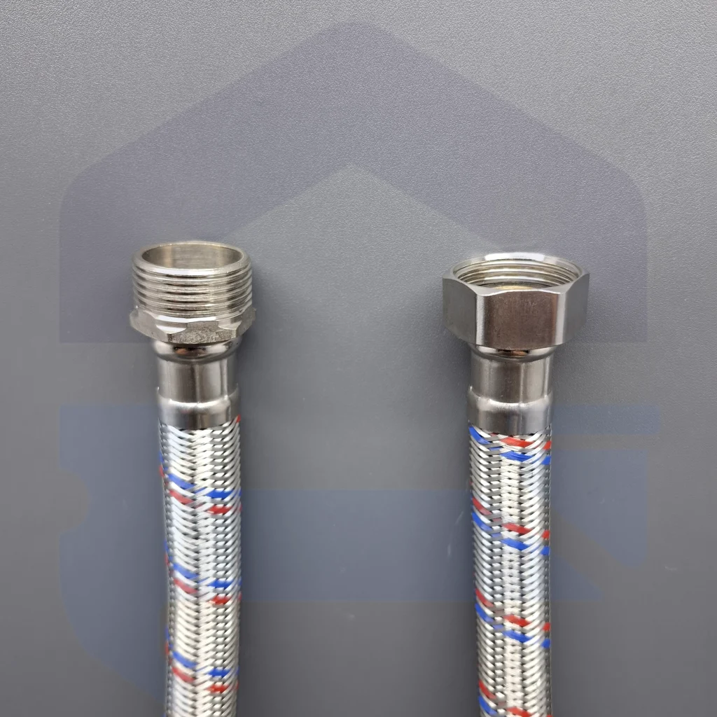 شیلنگ پکیج رابط 3/4 اینچ طول 100 سانت روکش استیل صنایع فام